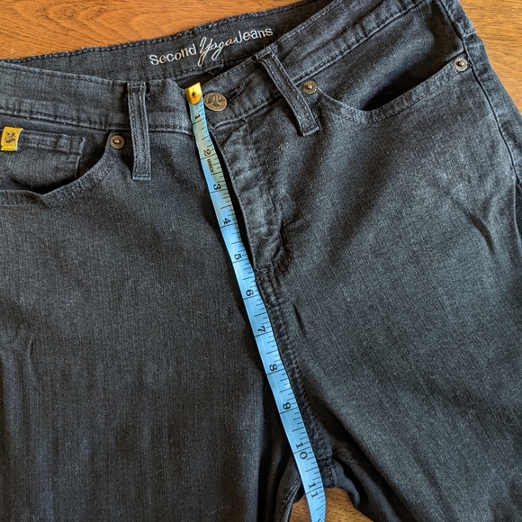 YOGA JEANS Washed Black Straight Leg Raw Hem Jeans 30 - Picture 8 of 11